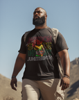 Black unisex crewneck short-sleeve T-shirt with multicolor “Juneteenth” graphic front