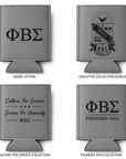 Phi Beta Sigma leatherette can holder available in gray color option