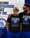 Promotional graphic featuring Phi Beta Sigma Sigma Dad shirt and fraternity values