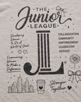Editorial-style Instagram reel featuring the Junior League ‘Women Who Build’ boutique t-shirt collection on Comfort Colors garment-dyed tees. The video highlights soft premium textures, elevated feminine styling, and empowering messaging focused on collaboration, leadership, community impact, and women building a better world.