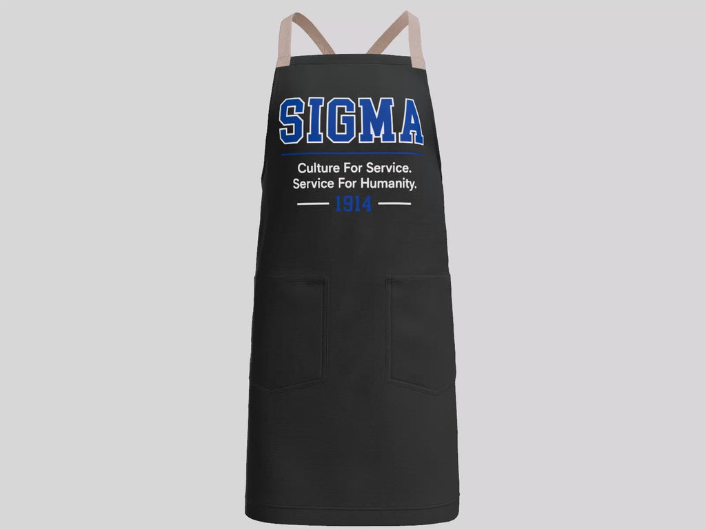 Phi Beta Sigma apron product video showing the crossback design, front pockets, premium details, and grilling lifestyle use