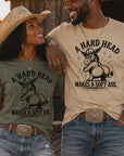 Lifestyle video of A Hard Head Makes a Soft Ass western graphic tee from The Coleman Twinz LLC.
