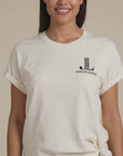 Lifestyle promotional video showcasing the Junior League ‘Women Who Build’ Comfort Colors garment-dyed t-shirt collection in multiple colorways including Berry, Blue Jean, Sage, Blossom, Graphite, Ivory, Terracotta, and Espresso. Video features elevated boutique styling, leadership-inspired messaging, and lifestyle scenes centered around community, empowerment, and service.