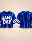 Sequin GAME DAY Jersey Crop Top
