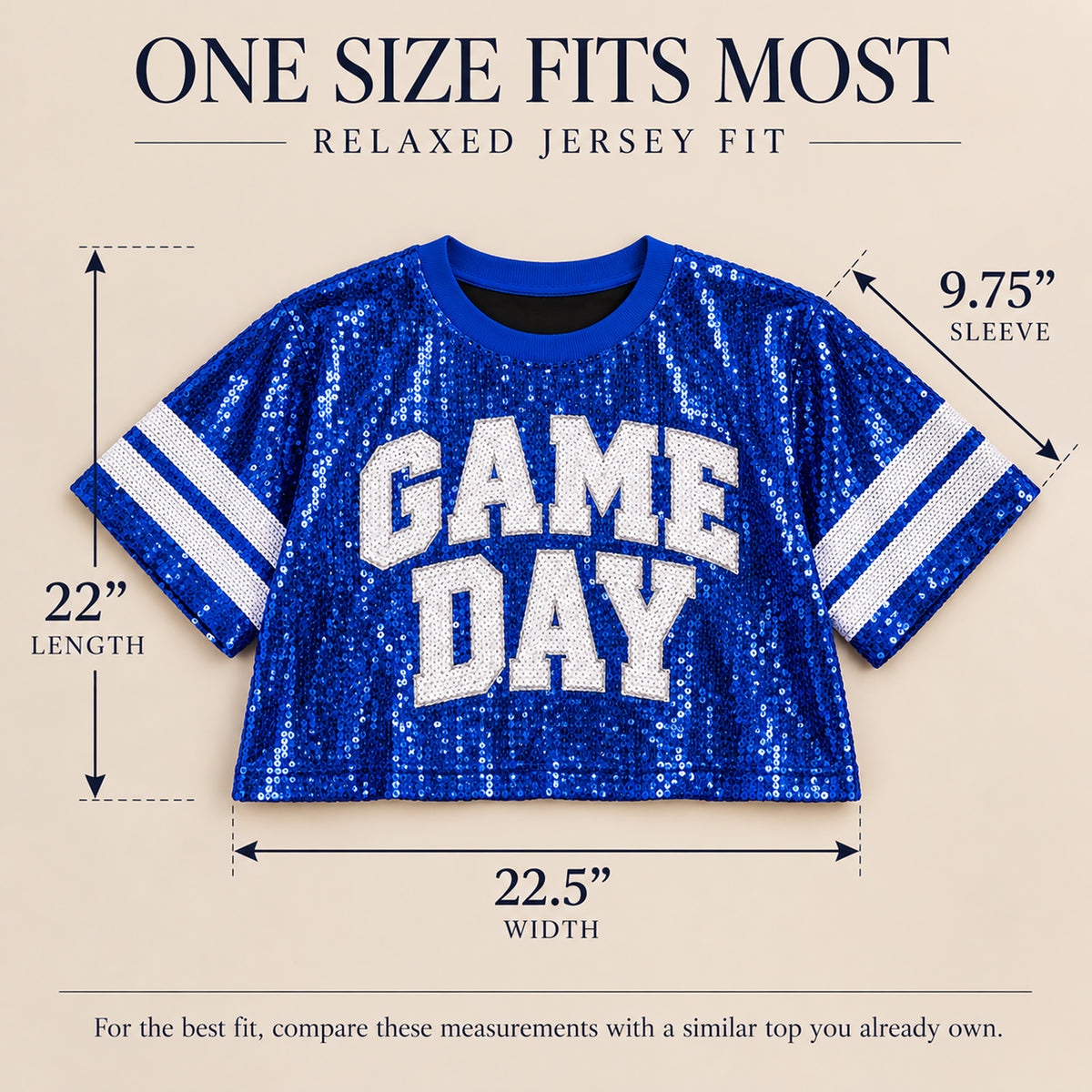 Sequin GAME DAY Jersey Crop Top