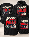 Tiptoein’ to the Polls black apparel collection with tee, long sleeve, crewneck and hoodie