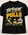 Black and Gold Tiptoein’ to the Polls short sleeve T-shirt