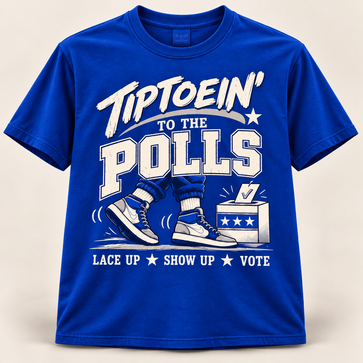 Blue and White Tiptoein’ to the Polls short sleeve T-shirt