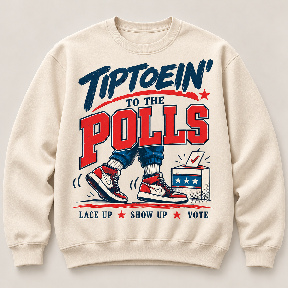 Natural Tiptoein’ to the Polls crewneck sweatshirt