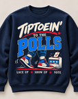 Navy Tiptoein’ to the Polls crewneck sweatshirt