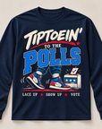 Navy Tiptoein’ to the Polls long sleeve T-shirt