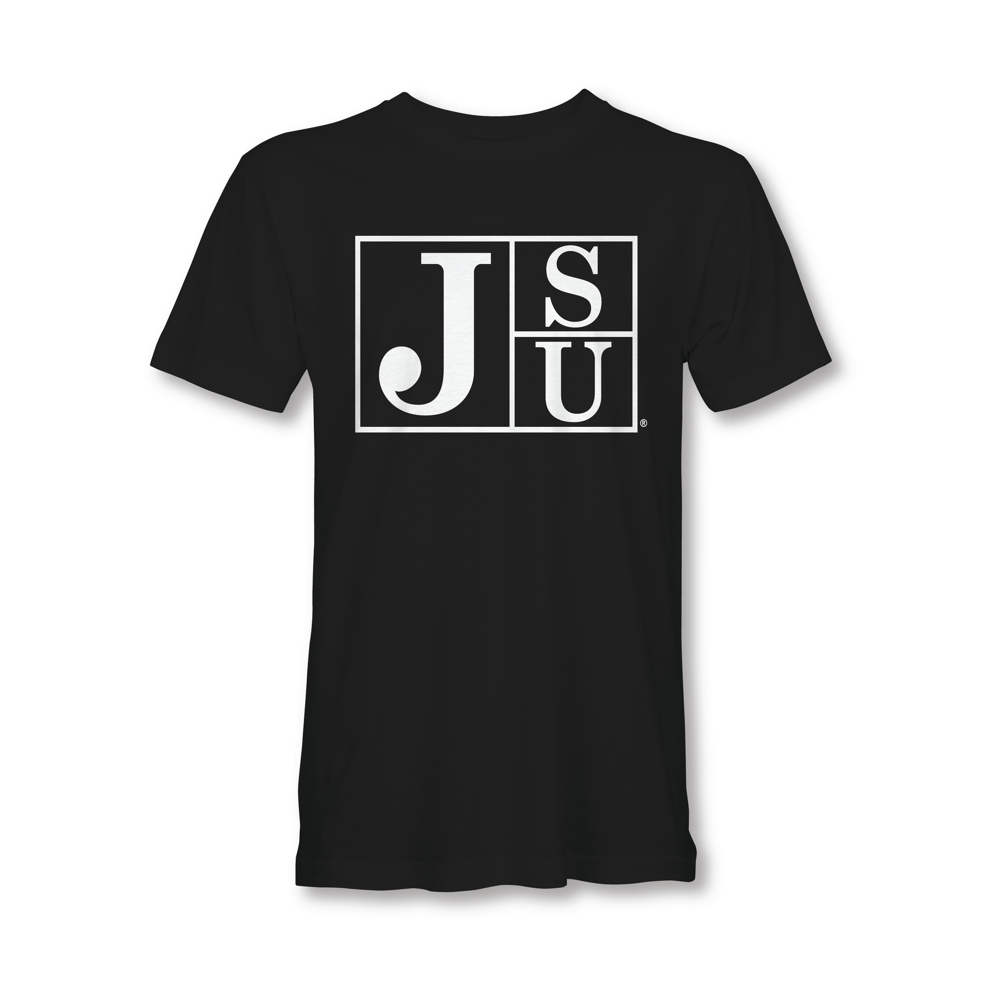 Jackson State University Tigers short-sleeve T-shirt, black with white block logo