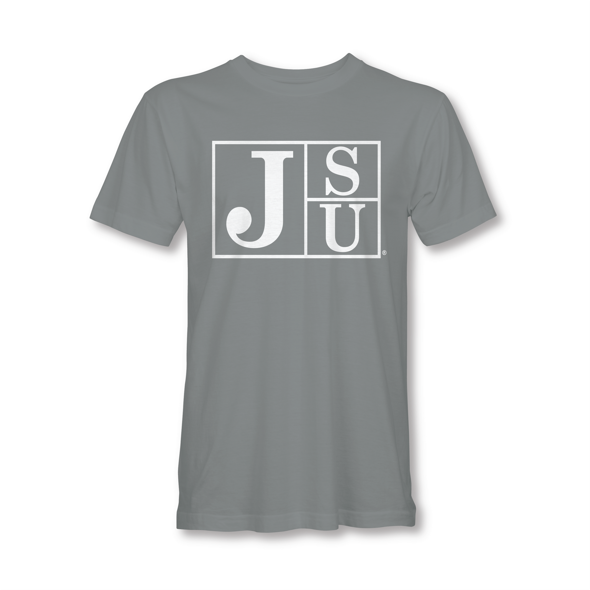 Jackson State University Tigers short-sleeve T-shirt, gray with white block logo