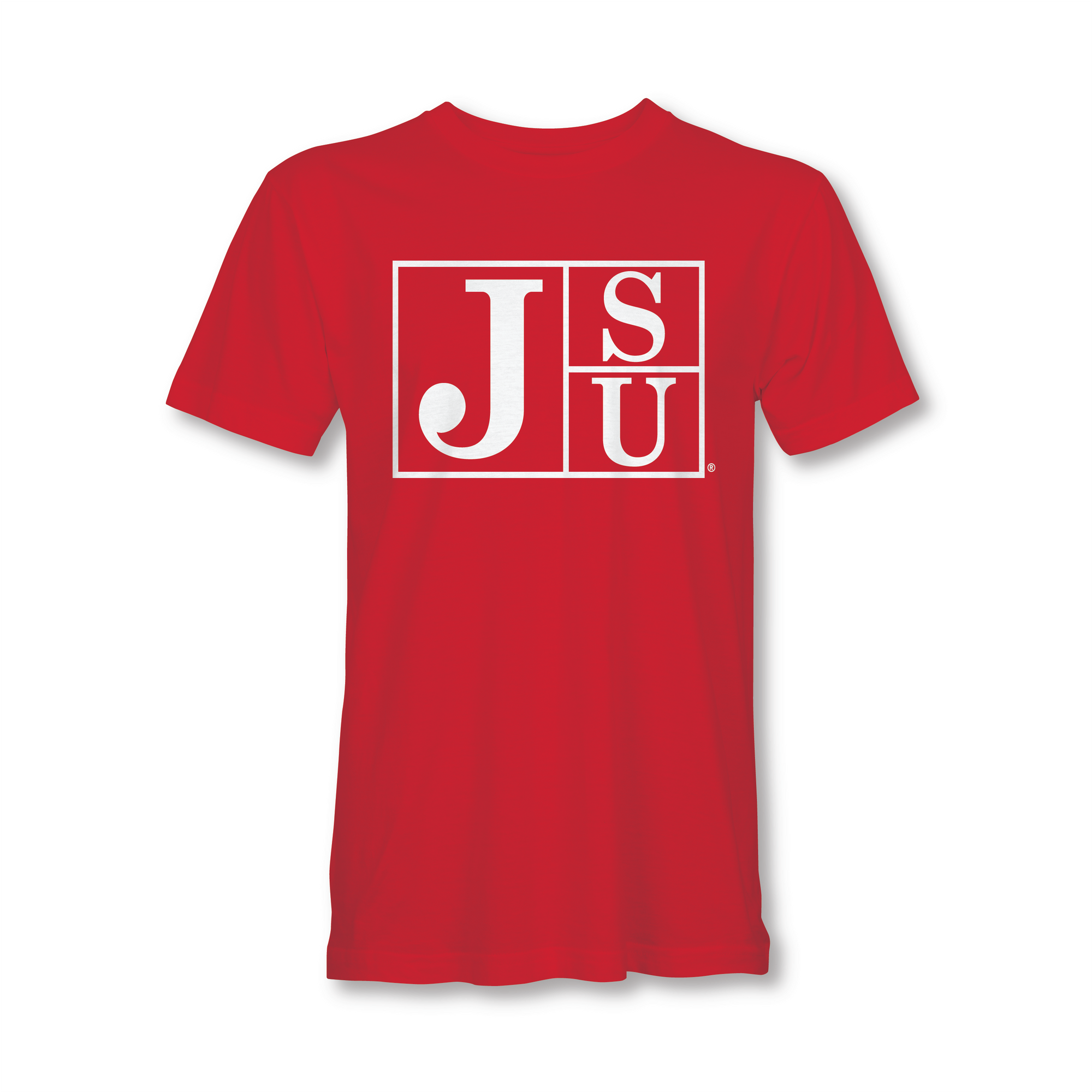 Jackson State University Tigers short-sleeve T-shirt, red with white block logo