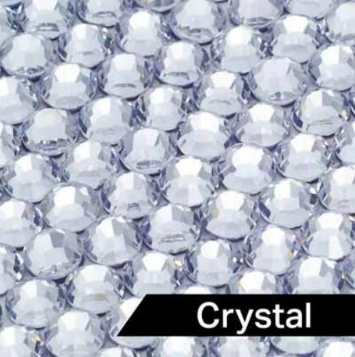 Close-up of silver crystal rhinestones with faceted sparkle texture