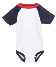 Load image into Gallery viewer, Jackson State Tigers Tri-Color J INFANT Baseball Jersey Bodysuit
