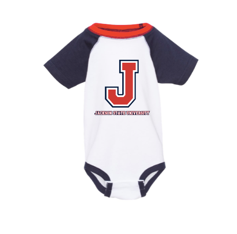 Jackson State Tigers Tri-Color J INFANT Baseball Jersey Bodysuit