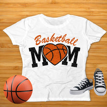 Load image into Gallery viewer, Basketball Mom Heart Sports T-Shirt
