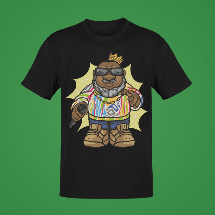Black Rapper Gnome Short Sleeve T-Shirt | Gnome T-Shirt | Rapper T-Shirt | Rapper Gnome T-Shirt