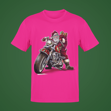 Load image into Gallery viewer, Big Bad Santa Claus Motorcycle Christmas T-Shirt
