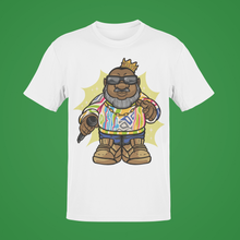 Load image into Gallery viewer, Black Rapper Gnome Short Sleeve T-Shirt | Gnome T-Shirt | Rapper T-Shirt | Rapper Gnome T-Shirt
