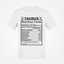 Load image into Gallery viewer, Zodiac Sign Nutrition Facts w/ FOIL T-Shirt
