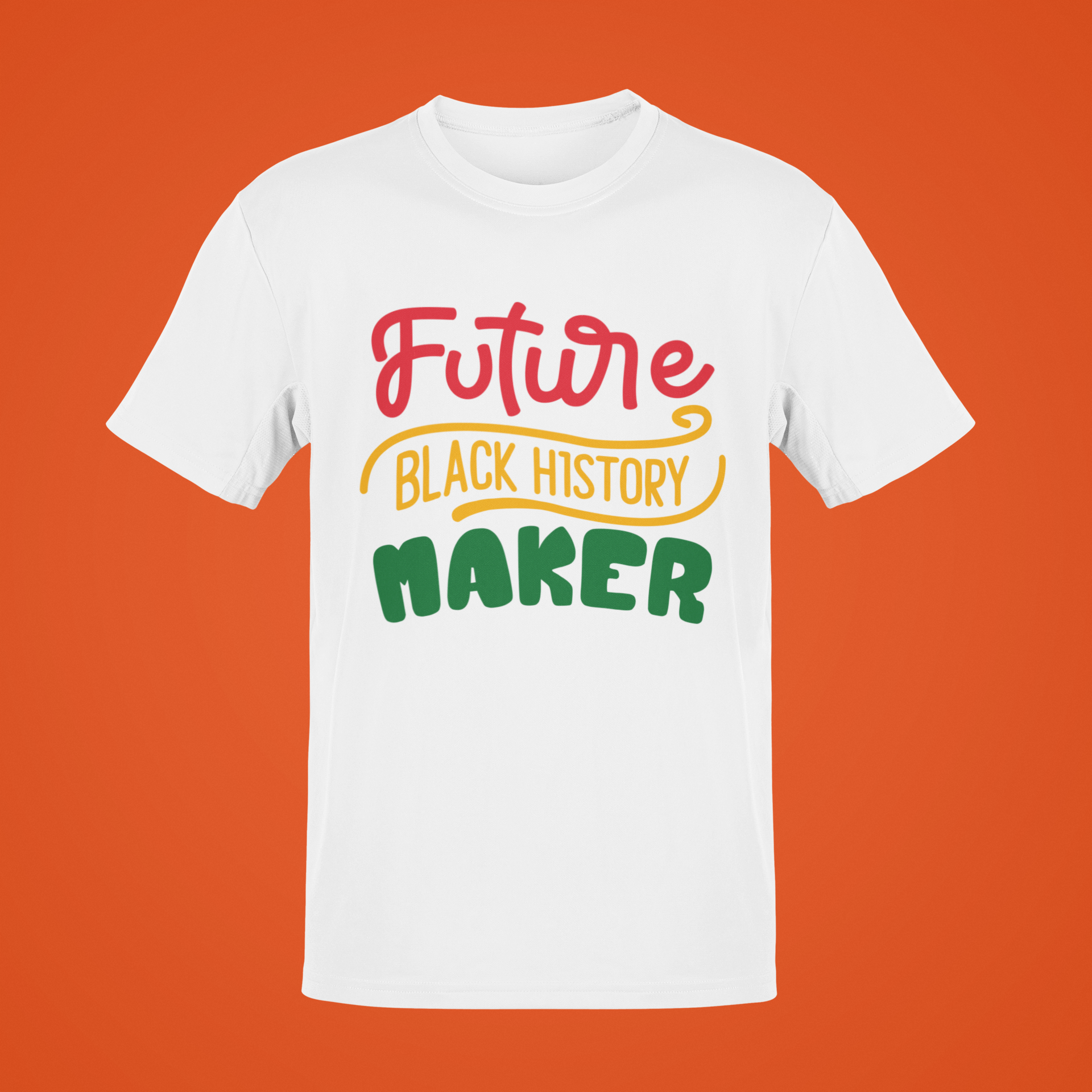 Short sleeve T-shirt in white with 'Future Black History Maker' front graphic