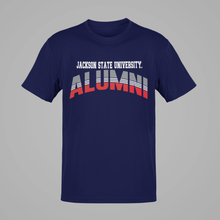 Load image into Gallery viewer, Jackson State University Tigers Tri Color Stacked Alumni Short Sleeve T-Shirt
