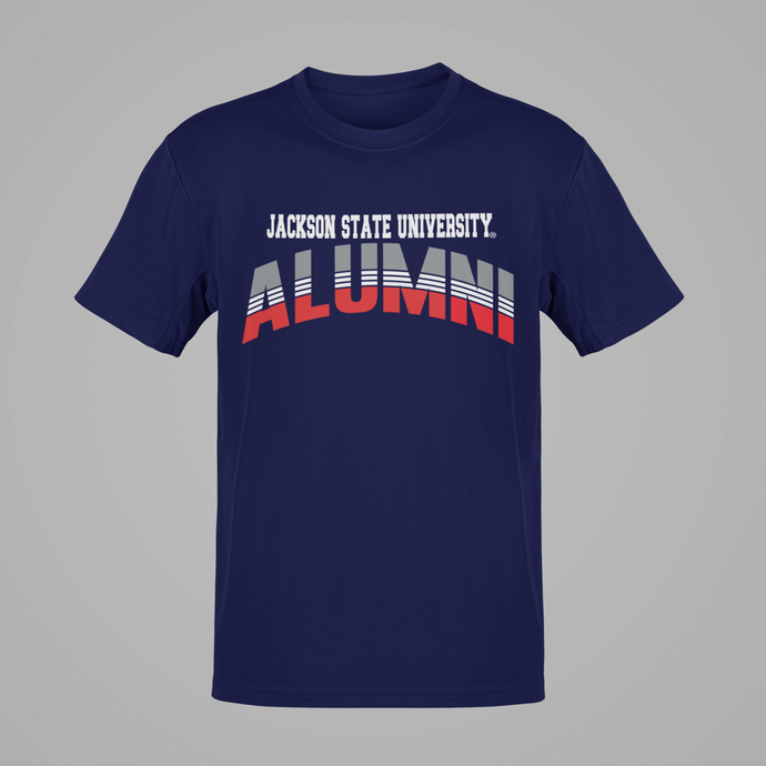 Jackson State University Tigers Tri Color Stacked Alumni Short Sleeve T-Shirt