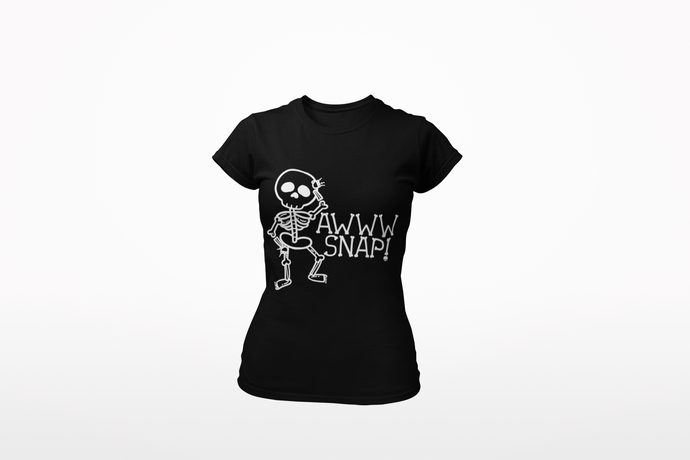 Awwww Snap Skeleton Halloween T-Shirt