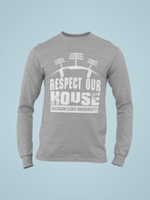 Load image into Gallery viewer, Puff Print Jackson State University Tigers Respect Our House Long Sleeve T-Shirt
