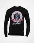 Youth black crewneck long-sleeve T-shirt with university sports logo and 'Let's Go Tigers!'