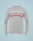 Gray long sleeve crew neck T-shirt with alumni graphic and 'Jackson State University'