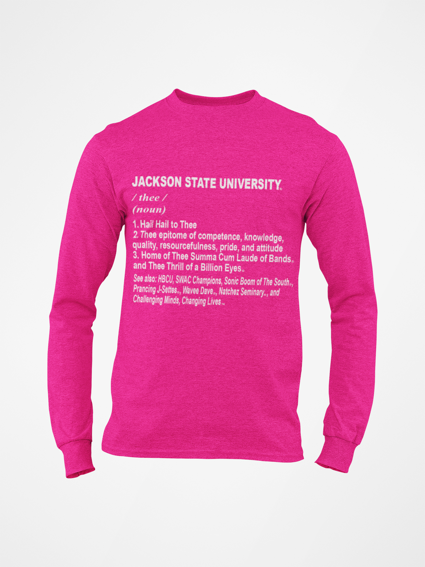 Pink long sleeve youth t-shirt, unisex crew neck, printed logo graphic
