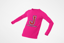 Load image into Gallery viewer, Jackson State Tigers Red Tri Color J YOUTH Long Sleeve T-Shirt
