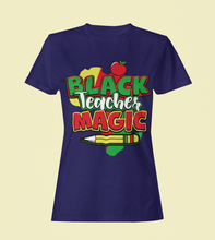 Load image into Gallery viewer, Black Teacher Magic Short Sleeve T-Shirt
