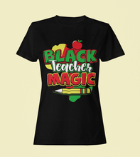 Load image into Gallery viewer, Black Teacher Magic Short Sleeve T-Shirt
