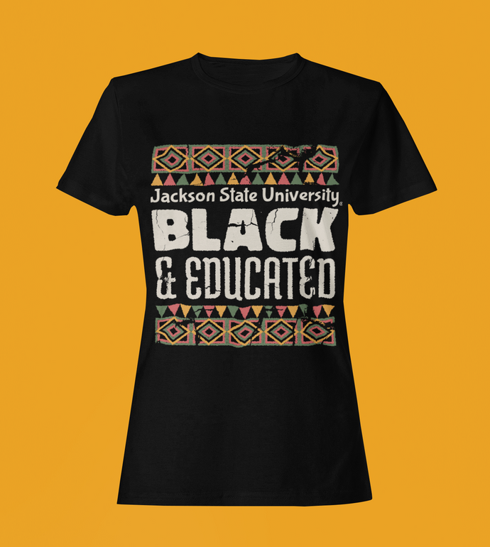 Jackson State University Black and Educated Short Sleeve T-Shirt