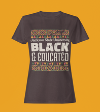 Load image into Gallery viewer, Jackson State University Black and Educated Short Sleeve T-Shirt
