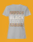 White crew neck short sleeve T-shirt with 'Jackson State University' 'BLACK & Educated' print.