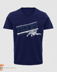 Jackson State Tigers V-neck short sleeve T-shirt, navy with front tiger graphic