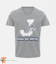 Load image into Gallery viewer, Jackson State University Tigers White J Leaping Tiger Short Sleeve T-Shirt
