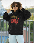 Black unisex hoodie with colorful 'Historically Black' front print