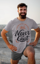 Load image into Gallery viewer, A Black Belt Is A White Belt That Never Quit Short Sleeve T-Shirt | Motivational T-Shirt | Fitness T-Shirt | Black Belt | Never Quit T-Shirt

