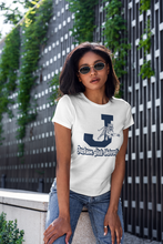 Load image into Gallery viewer, Jackson State University Tigers Blue J Leaping Tiger Short Sleeve T-Shirt
