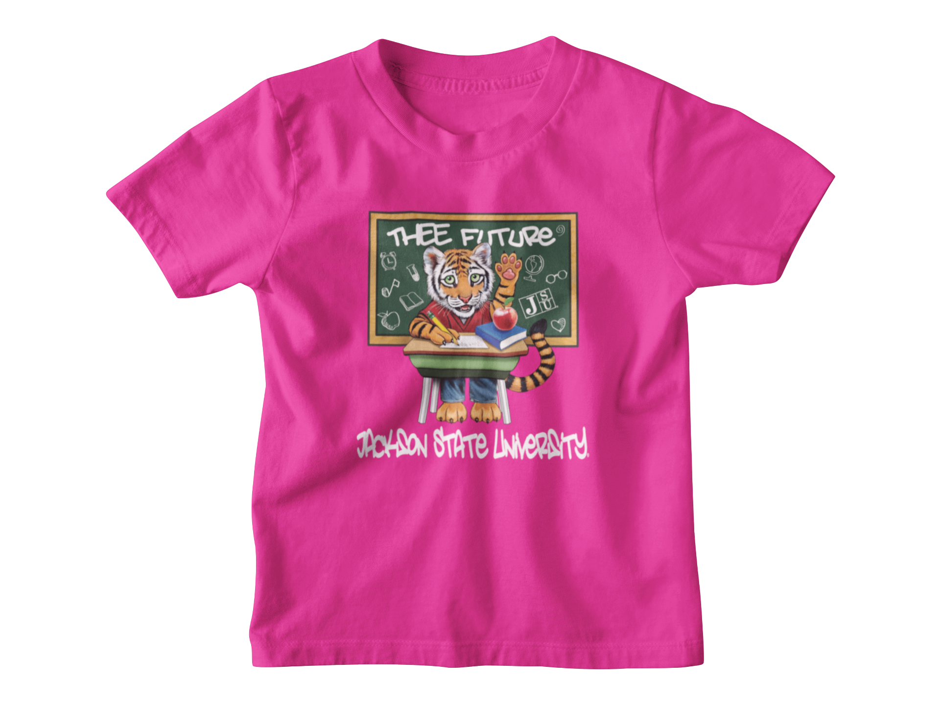 Toddler crewneck t-shirt in light pink with front graphic print and crew neckline