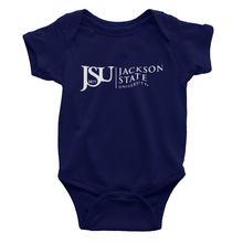 Load image into Gallery viewer, Jackson State University Tigers White Side Floating JSU 1877 Infant Short Sleeve Bodysuit
