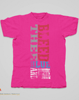 Jackson State Tigers graphic crew-neck T-shirt, bright pink with red blue and gray print