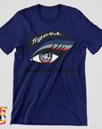 Navy unisex crew neck T-shirt with Tigers eye logo and “Jackson State University”