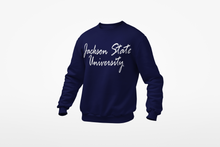 Load image into Gallery viewer, Jackson State University Tigers Script Sweatshirt
